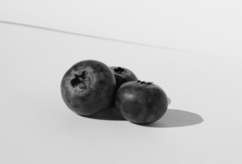 blueberries white background