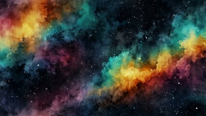 Fototapeta premium Cosmic background with an aquarelle smoky design.