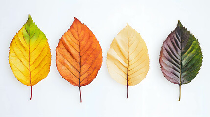 Obraz premium Four Leaves Depicting Seasonal Transition