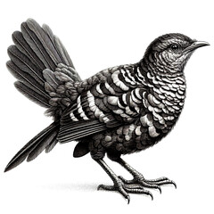 Obraz premium a lyrebird sketch engraving. White background.