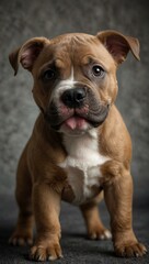 Obraz premium Cute American Bully puppy, looking playful.