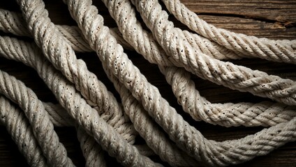 Fototapeta premium Cotton rope texture with abstract twists.