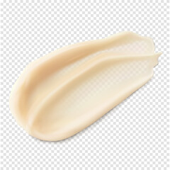 Skincare texture smear beige cosmetic cream realistic isolated vector beauty product illustration