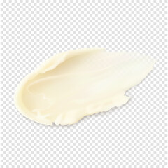 Natural lip balm realistic vector illustration isolated. Skincare texture smear beauty product