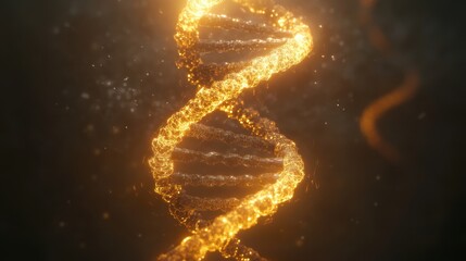 Obraz premium A glowing DNA helix symbolizing the fusion of science and mission, highlighting a brand innovative vision