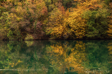 adda river during the autumnal season, lecco