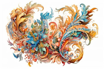 complex abstract ornament in Baroque or Rococo style,.     