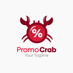 Promo Crab Logo Design Template. Good for Business, Agency, Community and Organization. 