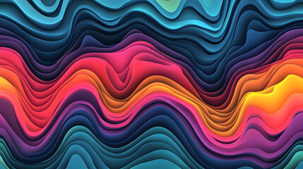 Dynamic color waves abstract art digital creation vibrant environment close-up view visual aesthetics for design inspiration