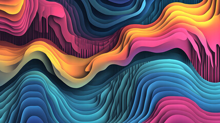 Fototapeta premium Vibrant abstract art waves digital creation colorful design modern aesthetic artistic viewpoint imaginative concept