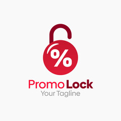 Promo Lock Logo Design Template. Good for Business, Agency, Community and Organization. 