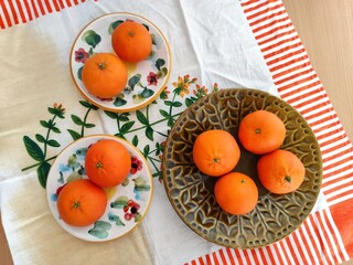 Mandarins on the table