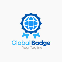 Global Badge Logo Design Template. Good for Business, Agency, Community and Organization. 