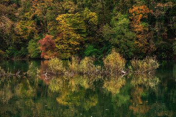 adda river during the autumnal season, lecco