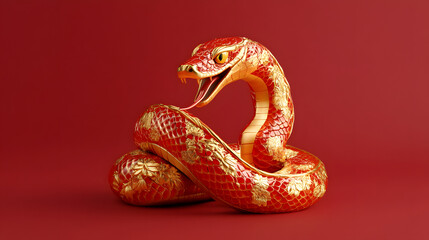 Obraz premium 3d for Happy Chinese new year 2025 Snake Zodiac is a design asset suitable for creating festive, greeting cards and banners.