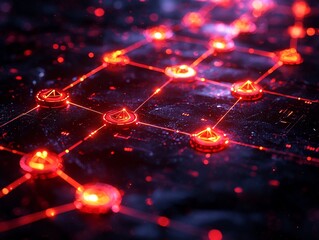 Glowing Digital Flowchart Representing Business Analysis Process and Workflow