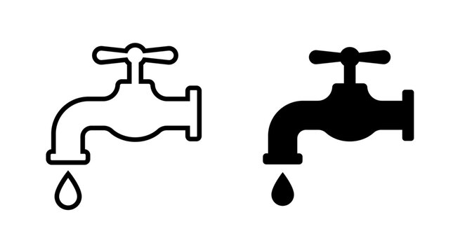 Water tap icon set