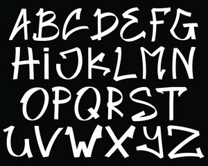 Graffiti font shaped alphabet set