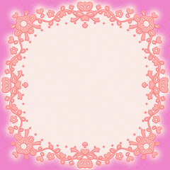  vintage paper cut frame . cute emboss elements , floral, heart, stars and ribbons , halftone colors 