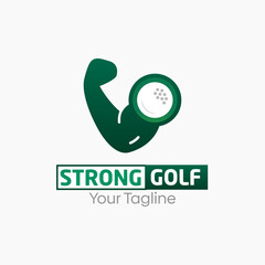 Strong Golfer Logo Design Template. Good for Business, Agency, Community and Organization. 