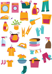 Laundry set element Illustration vector