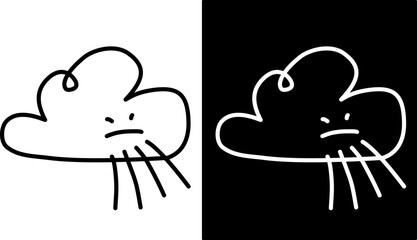 Cloud illustration black and white
