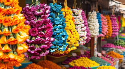 Flower market in india.