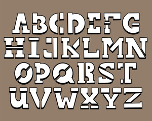 stencil font shaped alphabet set