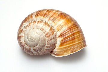 Close-up of snail shell with spiral pattern