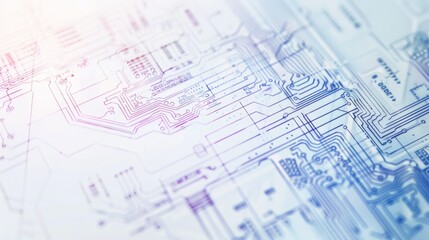 Close-up of a semiconductor chip with detailed electronic components and circuits on clean white background, ideal for tech and engineering projects.