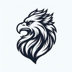 Obraz premium Stylized eagle head illustration with fierce expression.