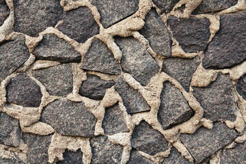 Stone Wall Texture Background with Uneven Concrete Joints Full Width Background