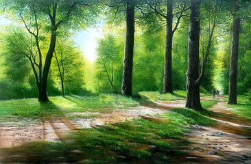 Obraz premium morning in the woods