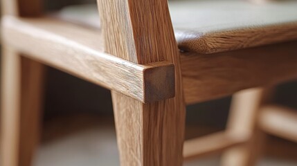 Close-Up of Strong Wooden Carpentry Joints in Elegant Chair Craftsmanship Photography