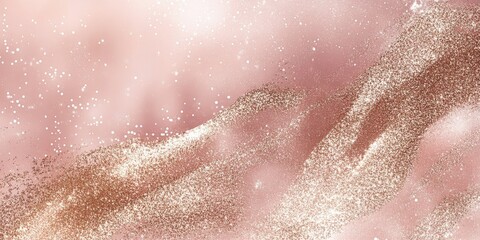 Fototapeta premium Gentle waves of soft pink fabric display a luxurious shimmering texture, reflecting light and showcasing delicate sparkles that create an enchanting appearance.