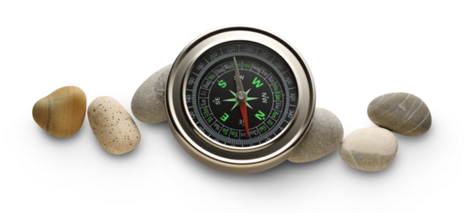 Compass and sea stones