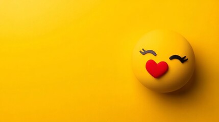 Fototapeta premium Whimsical Emotion Art: A Kissing Face, Radiating Joy and Love