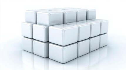 Obraz premium a photostock of a abstract 3d square white technology communication concept background