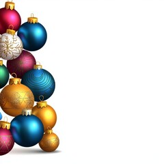 a photostock of a  Adornos y ornamentos de Navidad sobre fondo transparente. Objetos y elementos navidenos. , isolated on white background,  , copy space, copy space for text,