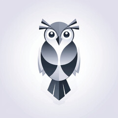Owl full body gradient cute nice vector illustration
