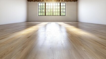 a photostock of a  Modern contemporary empty hall with nature view 3d render overlooking the living...