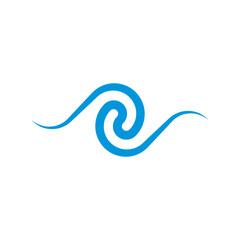 water wave blue spiral logo vector illustration
