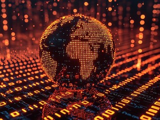 Digital Globe Visualization of Global Connectivity Through Technology