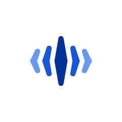 abstract blue arrows vector logo symbol