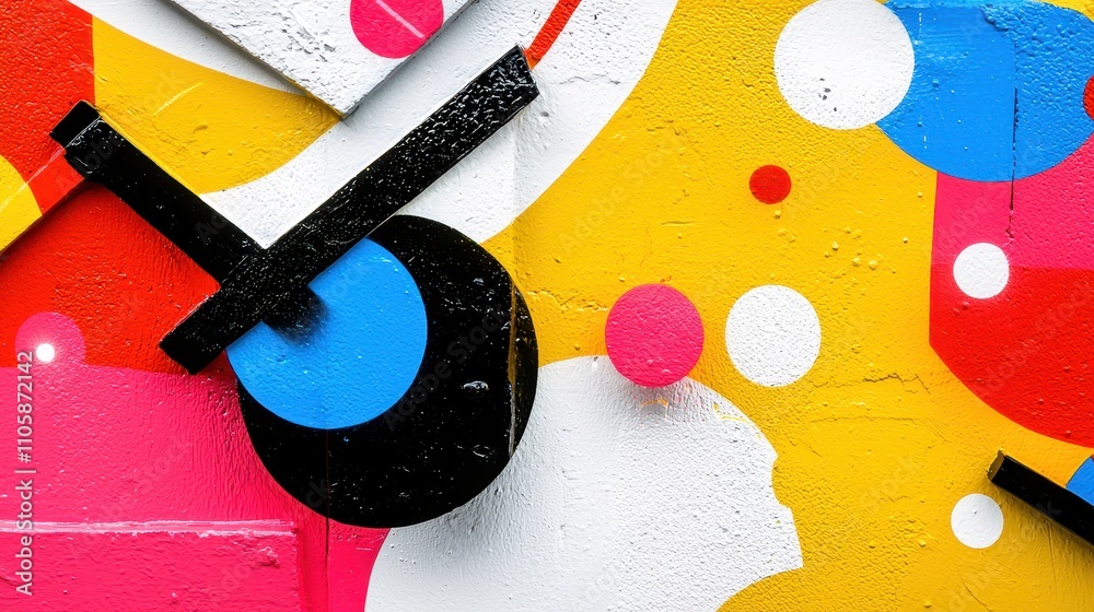 Poster colorful abstract wall art with geometric shapes and bold patterns