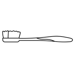 Toothbrush line art vector illustration, plastic toothbrush line icon, simple toothbrush outline clip art
