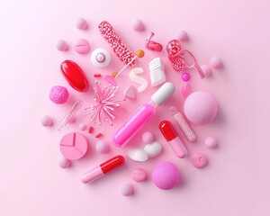 Hormonerelated health infographic, clean graphics, 3D illustration