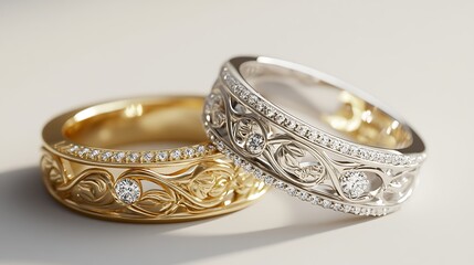 Exquisite Diamond and Gold Engagement Rings Showcasing Elegance and Craftsmanship