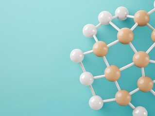 Obraz premium Hormone molecule structure, vibrant rendering, 3D illustration