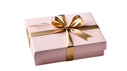 Obraz premium Pink Gift Box with Gold Ribbon